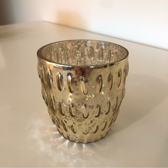 World Market Set of 10 (Two sets of 5) Gold Mercury Glass Votive Holders - Picture 3 of 12